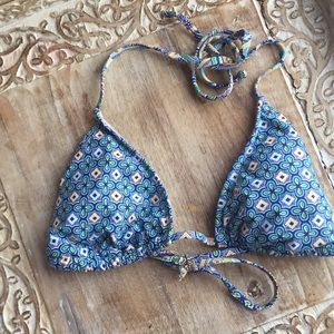 Athleta Blue,Green & Yellow Bikini Top Sz Medium